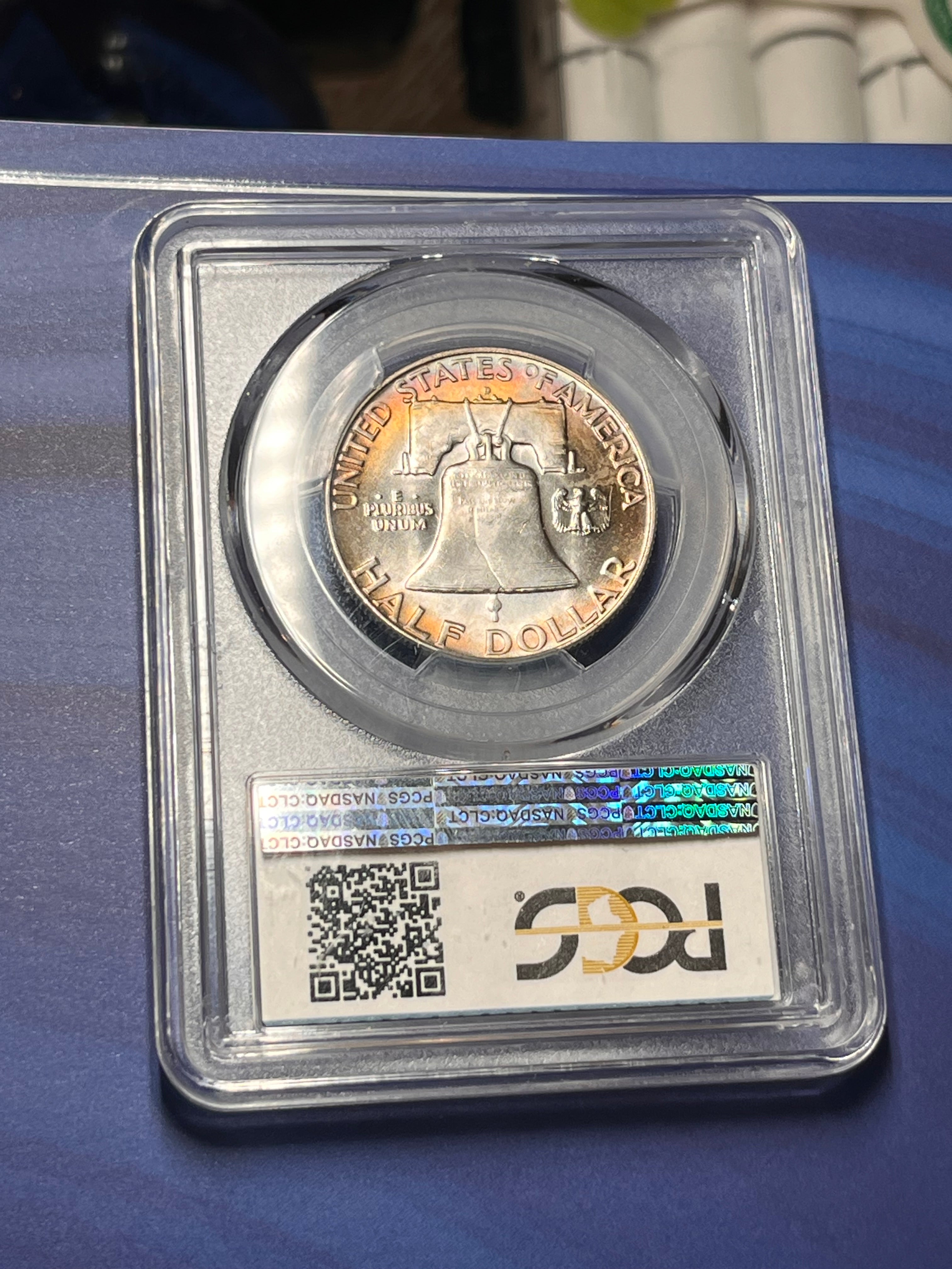 Toned 1954 MS64 CAC Benjamin Franklin Half Dollar