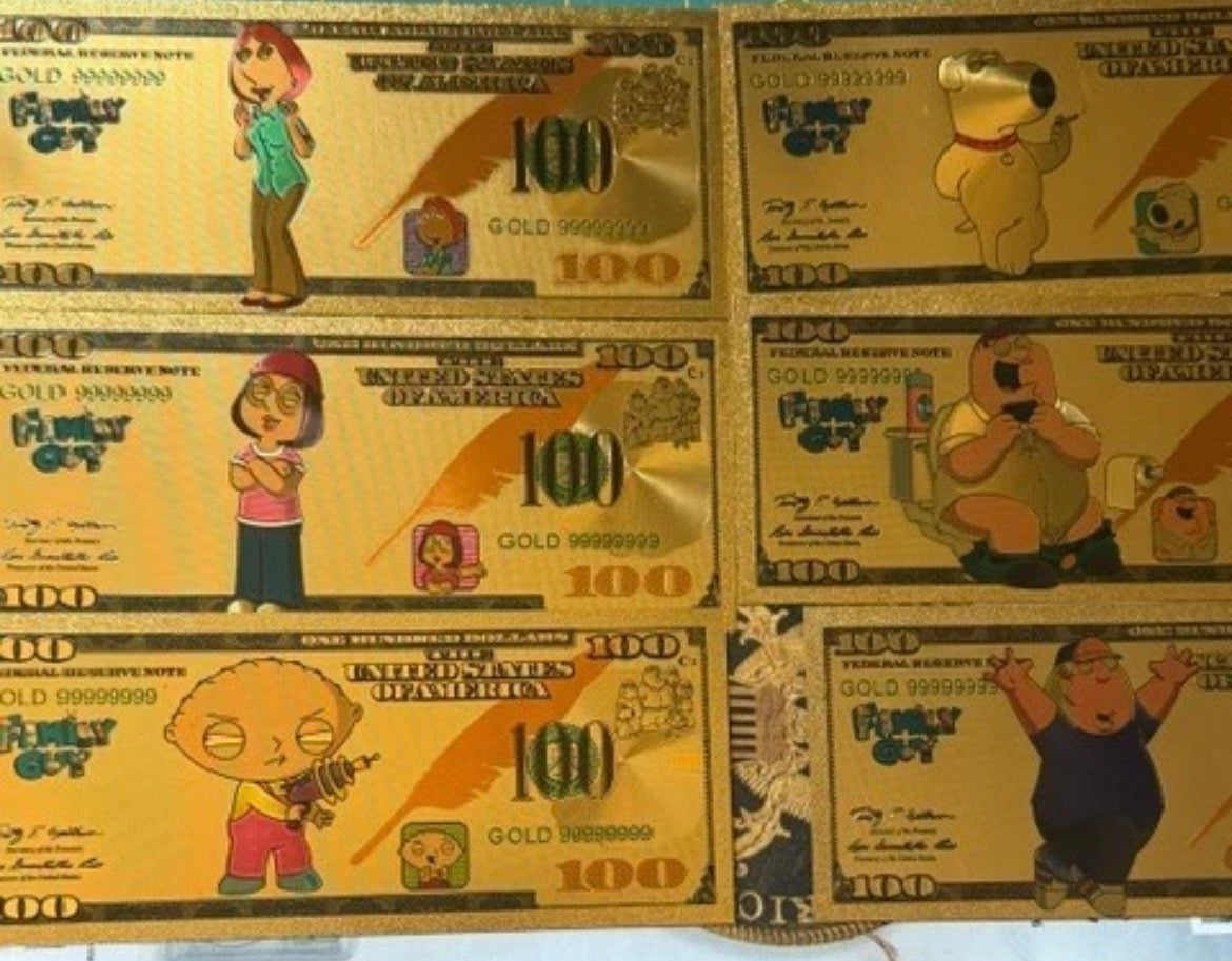 Family Guy collectable Gold Foil Set