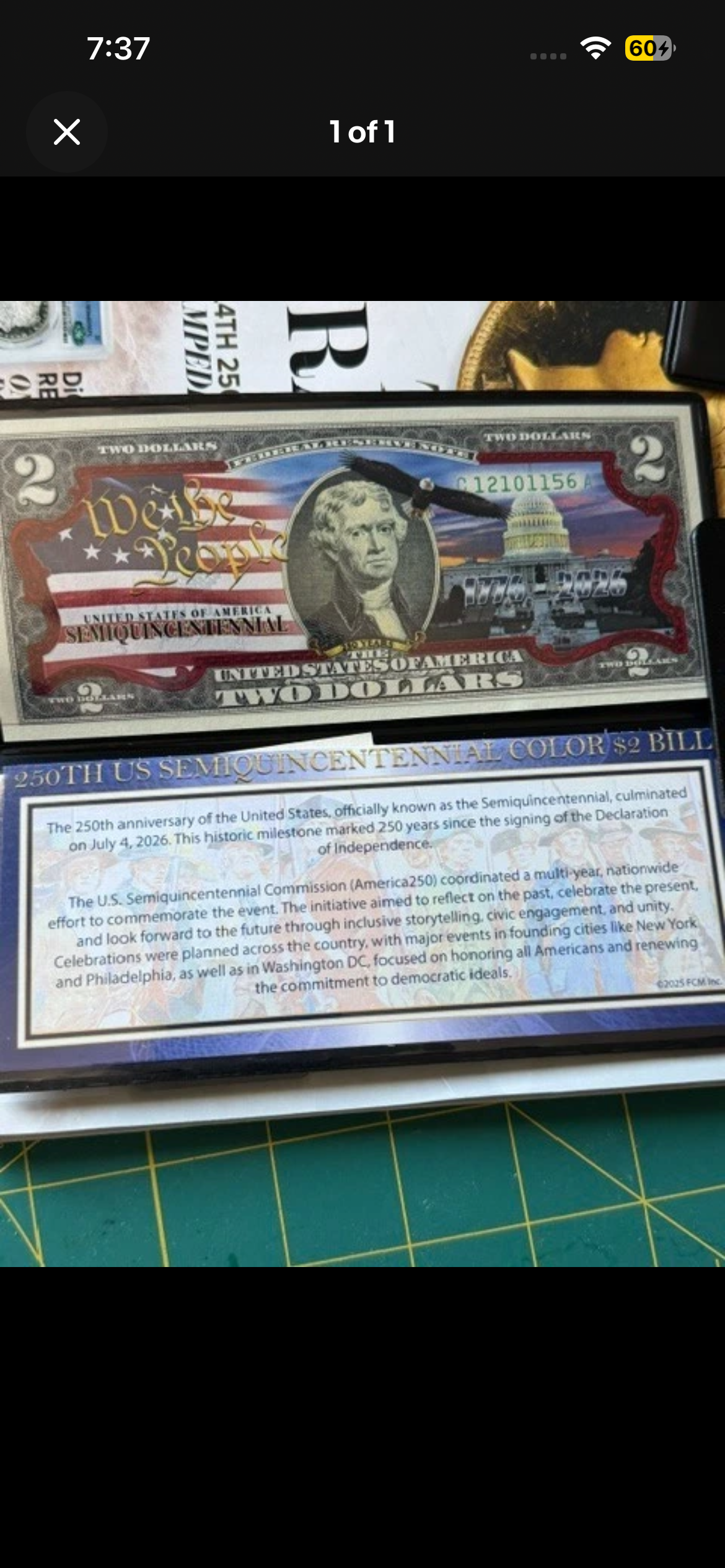 2$ bill 250th Anniversary Edition