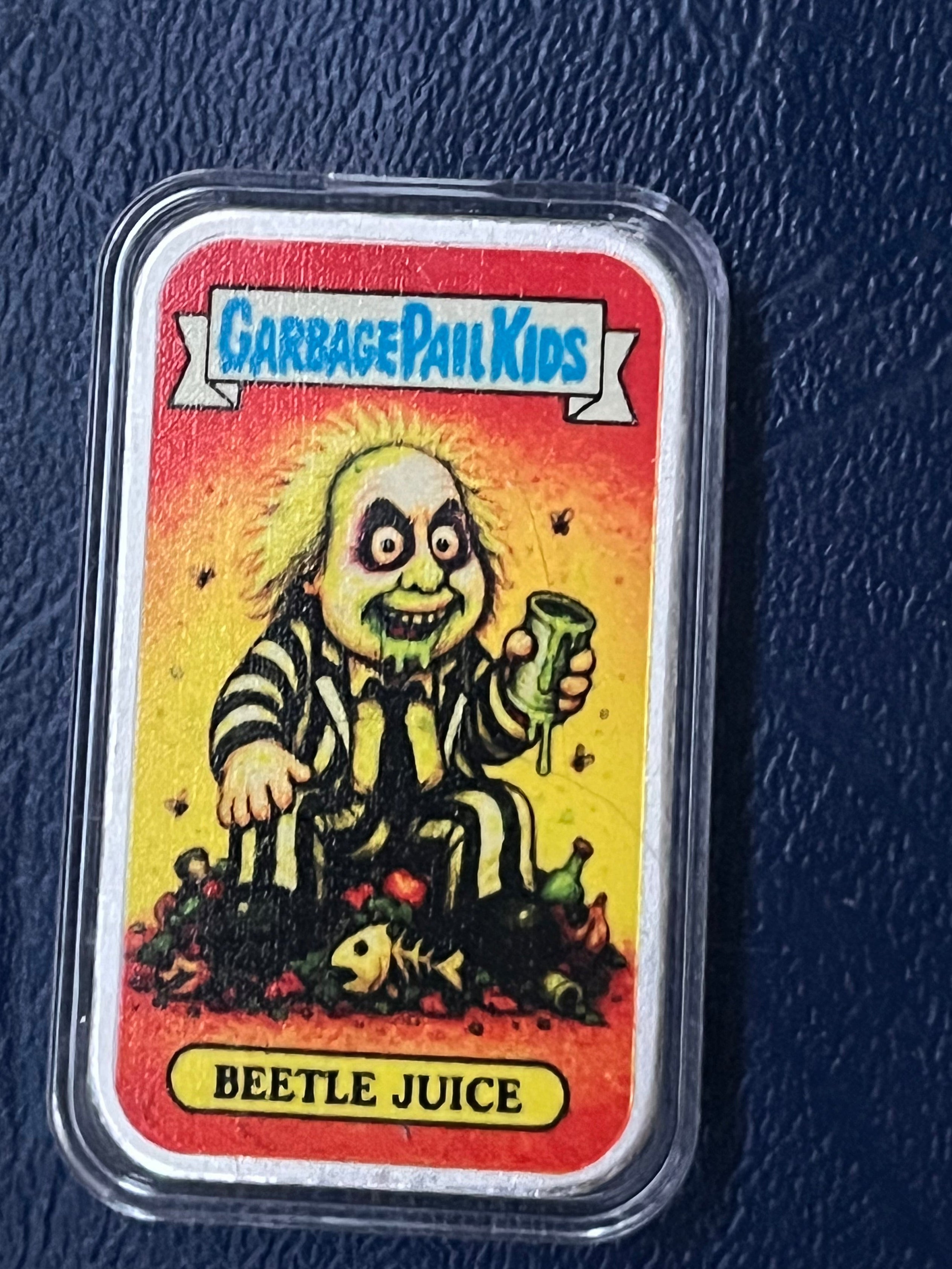 RARE Garbage Pail Kids Beetlejuice 1oz Silver Bar - Low Serial 7 of 10 - Custom Art