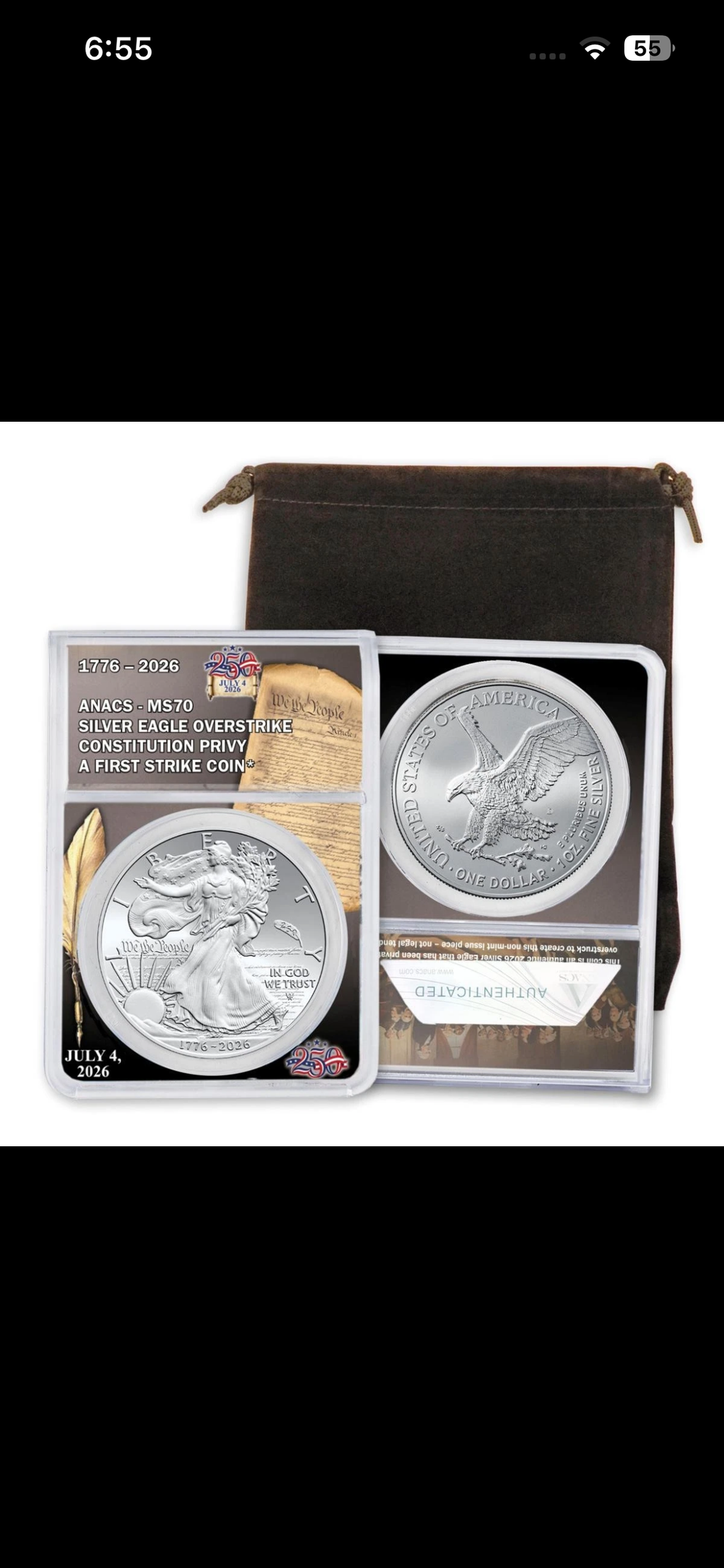 2026 U.S. Silver Eagle Overstrike: 250th Anniversary Constitution Privy