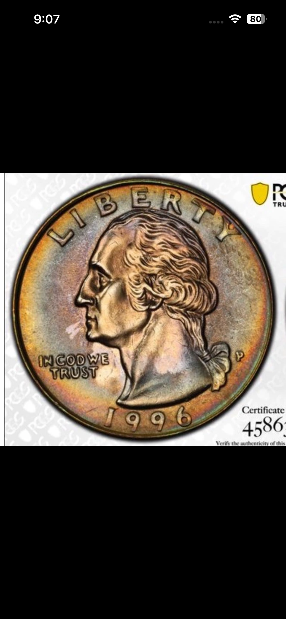 1996-P Washington Quarter – PCGS Graded MS Mint State – Beautiful Natural Toning