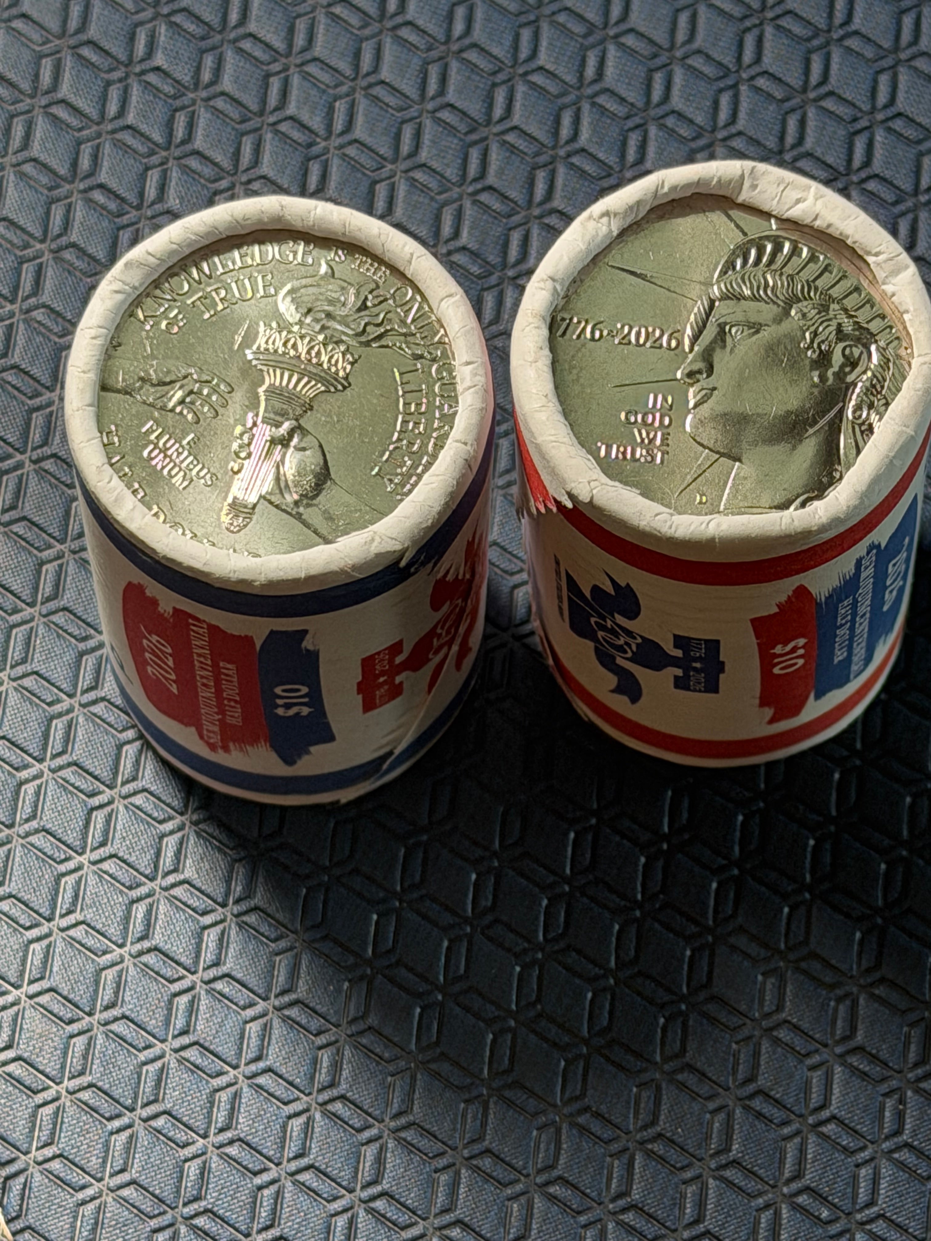 026 Semiquincentennial Half Dollar 2-Roll Set (P & D) – "Enduring Liberty" America 250th Anniversary – Original US Mint Wrapped